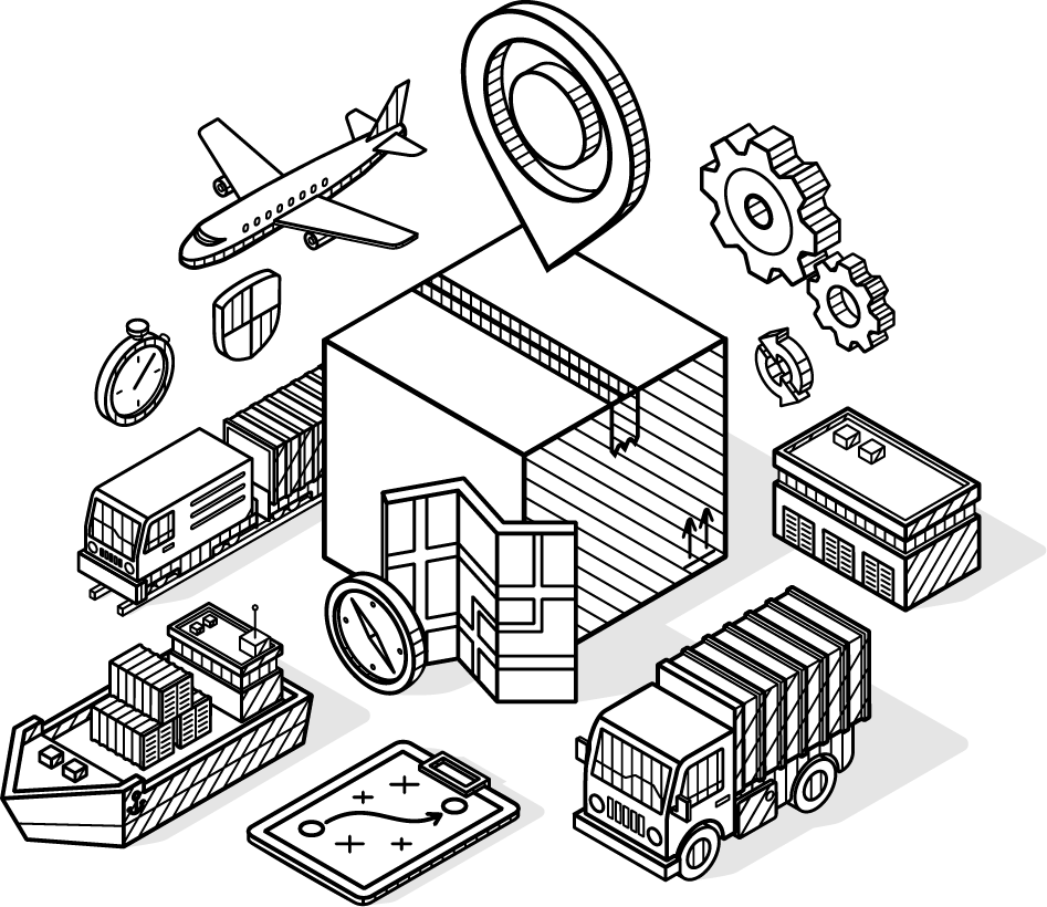 logistics supply chain green worldwide shipping logo