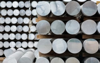 Aluminium,Round,Bars,In,Outdoor,Storage