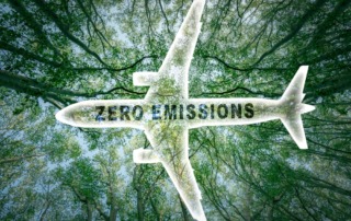 Icon,Of,A,Commercial,Airplane,With,The,Words,'zero,Emissions'