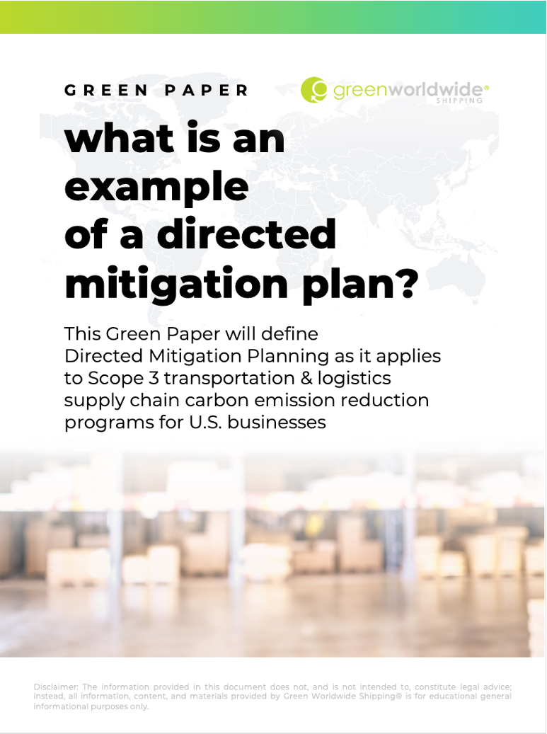 green_paper_mitigation Directed Mitigation Reduce Scope 3 Transportation & Logistics Emissions