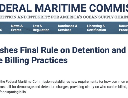 FINAL RULE PUBLISHED BY FMC ON DEMURRAGE AND DETENTION BILLING