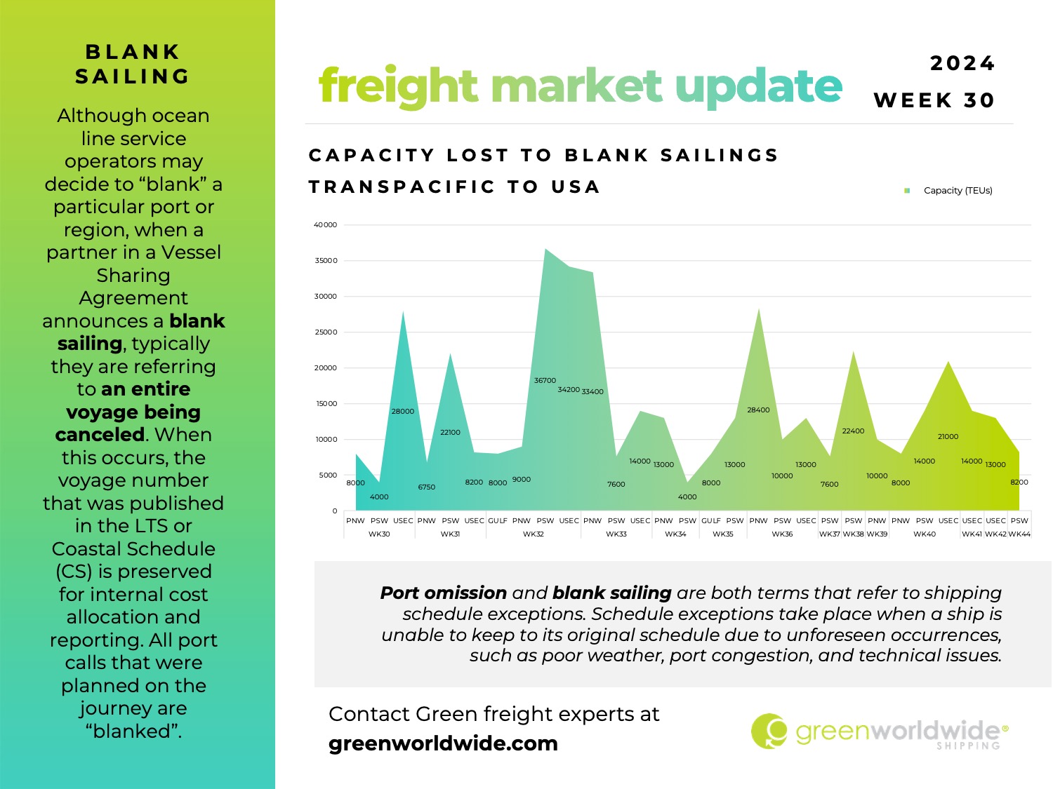 Freight Market Update Week 30 2024 Green Worldwide Shipping1 freight market update, port congestion, capacity, crowdstrike, it outage