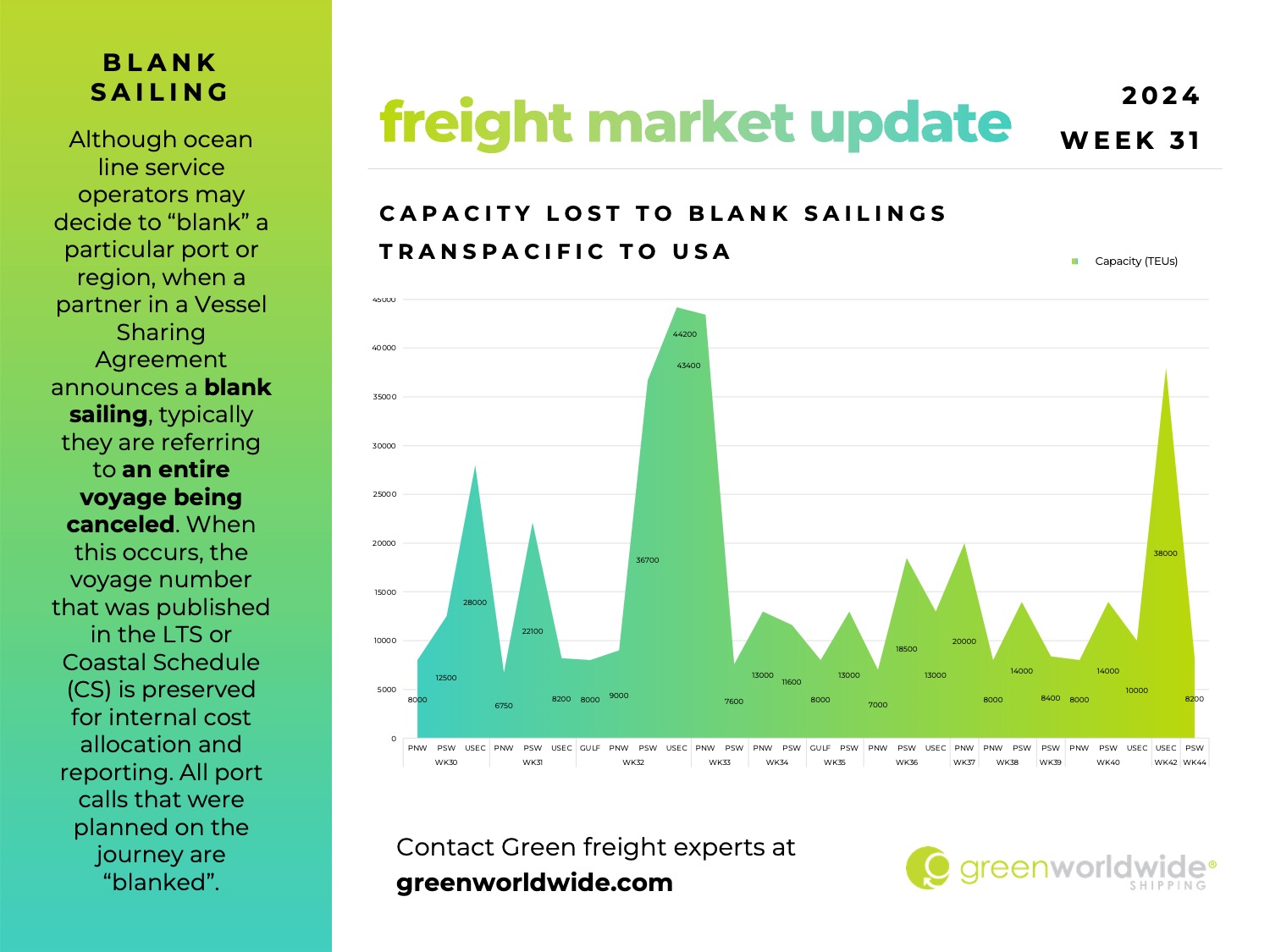 Freight Market Update Week 31 2024 Green Worldwide Shipping1 freight market update, port congestion, capacity