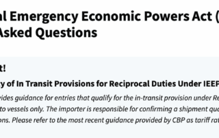 CBP emphasized that the in-transit exemption does not extend to shipments moving by air, rail, or truck, nor does it apply to goods that began transit by vessel but ultimately arrived in the U.S. via another mode of transportation.