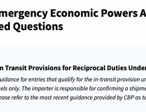 CBP CLARIFIES IN-TRANSIT EXEMPTION FOR RECIPROCAL TARIFFS APPLIES ONLY TO OCEAN FREIGHT