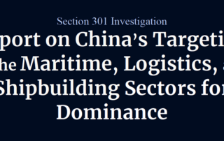 USTR, U.S. SHIPBUILDING, U.S. MARITIME, SECTION 301