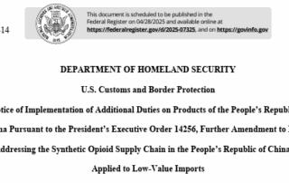 CBP, HTSUS Code, de minimis, China imports, Hong Kong imports, low-value shipments
