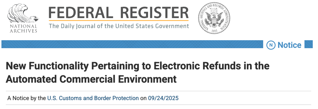 U.S. Customs Border Protection, CBP, ACE, ACE Portal, ACH, Electronic refund