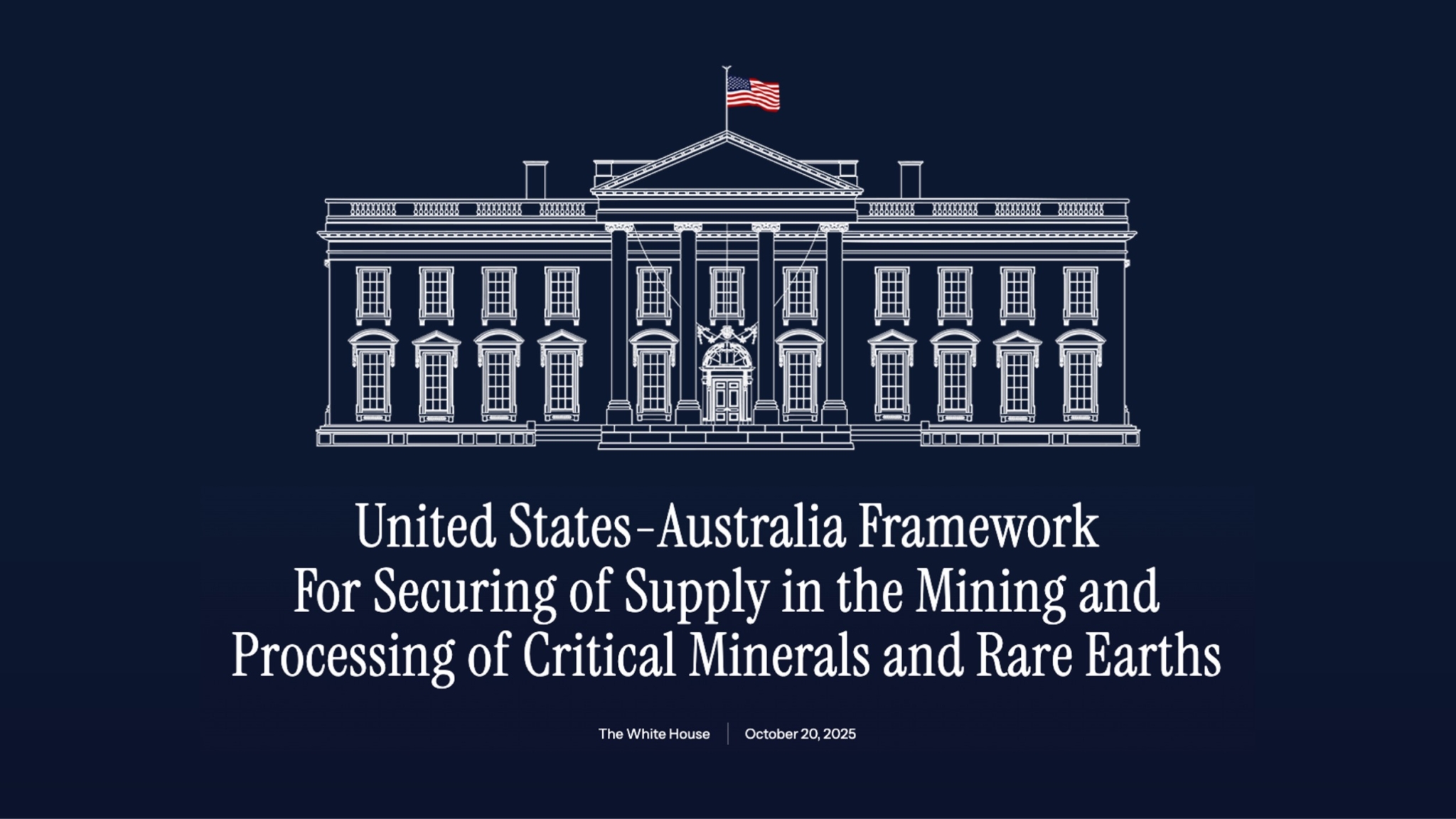 U.S.-Australia Framework, Critical minerals supply, Rare earth elements, Mining and processing agreement, Supply chain security