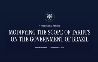 Brazil tariffs, Brazil agricultural tariffs, 40 percent Brazil duty, Executive Order 14323, tariff exemptions Brazil, HTSUS agricultural classifications Brazil, U.S. Brazil trade policy, updated Brazil tariff scope, tariff compliance Brazil imports, subdivision b agricultural exemptions, CBP guidance Brazil tariffs, 9903.01.81 filing requirements, 9903.01.90 agricultural categories, Brazil-origin agricultural products, U.S. tariff modifications November 2025