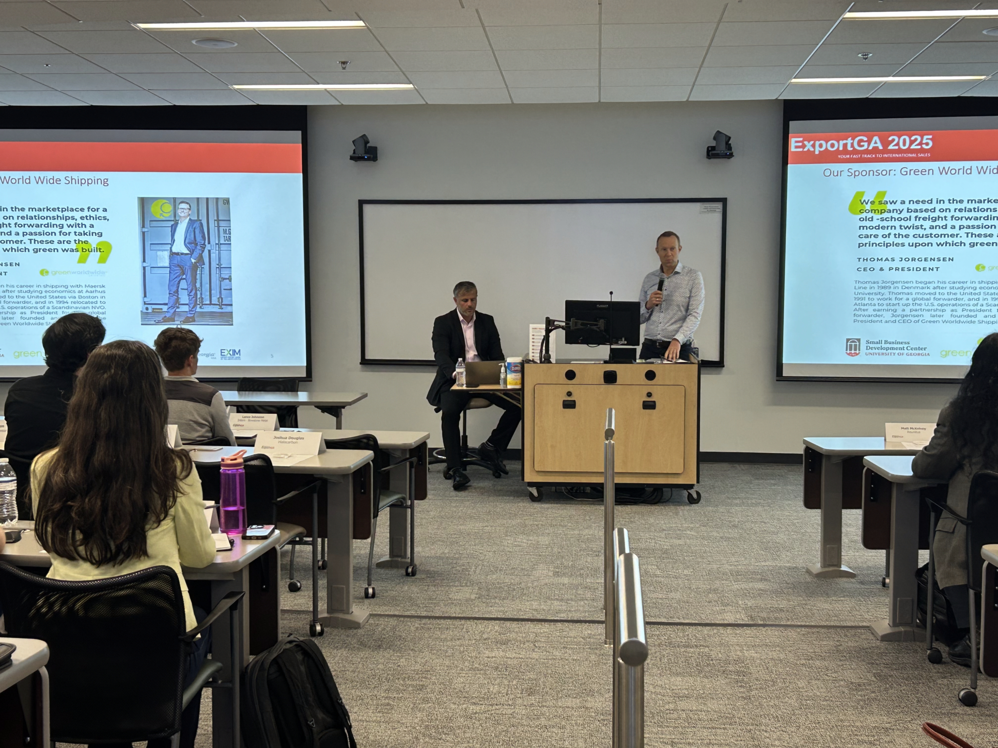 ExportGA program, export training for small businesses, Georgia small business exporters, international trade training, logistics education for exporters, freight forwarding and Incoterms training, USMCA export compliance, Foreign Trade Zones and duty drawback, supply chain challenges for exporters, University of Georgia SBDC ExportGA, Green Worldwide Shipping community involvement