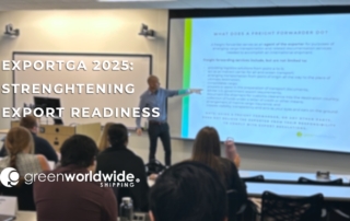 ExportGA program, export training for small businesses, Georgia small business exporters, international trade training, logistics education for exporters, freight forwarding and Incoterms training, USMCA export compliance, Foreign Trade Zones and duty drawback, supply chain challenges for exporters, University of Georgia SBDC ExportGA, Green Worldwide Shipping community involvement