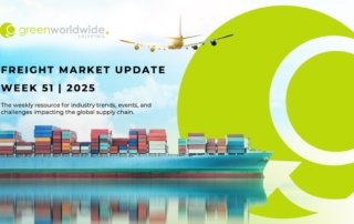 Freight Market Update, U.S. Customs Border Protection, CBP, India Tariffs, Asia Port Congestion, Port Congestion, Blank Sailings, Asia port congestion, blank sailings Week 50, Southeast Asia air cargo, China air cargo capacity, U.S. Korea tariff updates, U.S. food supply chain investigation, ocean capacity outlook, Asia to U.S. space availability, fourth quarter freight trends, global air cargo performance