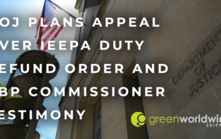 DOJ says it will appeal a Court of International Trade order involving IEEPA duty refunds, finally liquidated entries, and CBP Commissioner Rodney Scott’s required testimony.