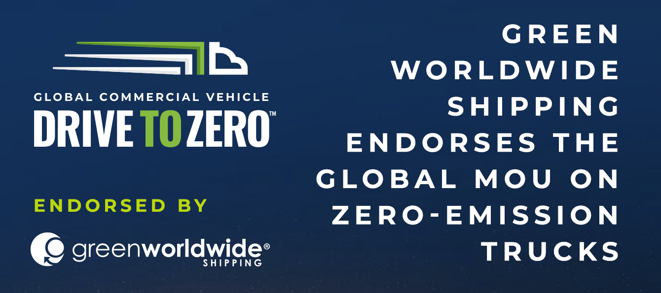 Green Worldwide Shipping has endorsed the Global MOU on Zero-Emission Medium- and Heavy-Duty Vehicles, supporting 100% zero-emission truck and bus sales by 2040